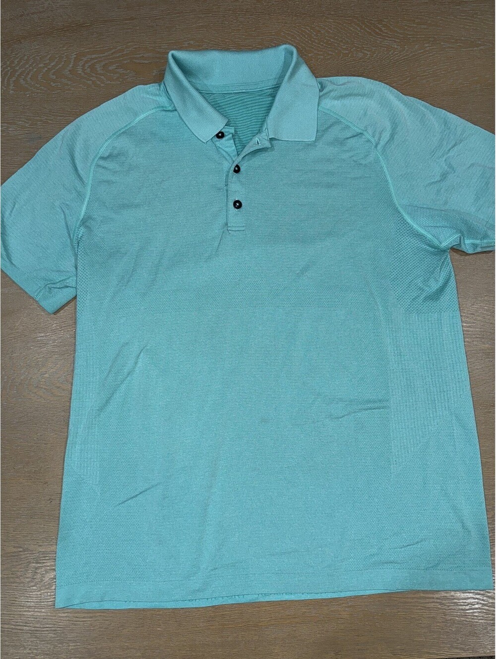 Lululemon Men's Short Sleeve Swiftly Polo SIZE LARGE Aqua Blue